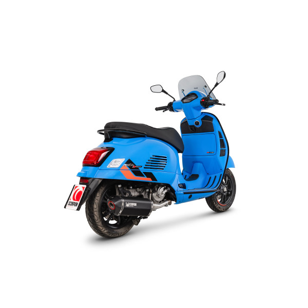 Scorpion Exhaust Vespa GTS 310 (Euro 5) European Models Only 2024 - 2025 Serket Parallel Slip-on Black Ceramic Coated Sleeve